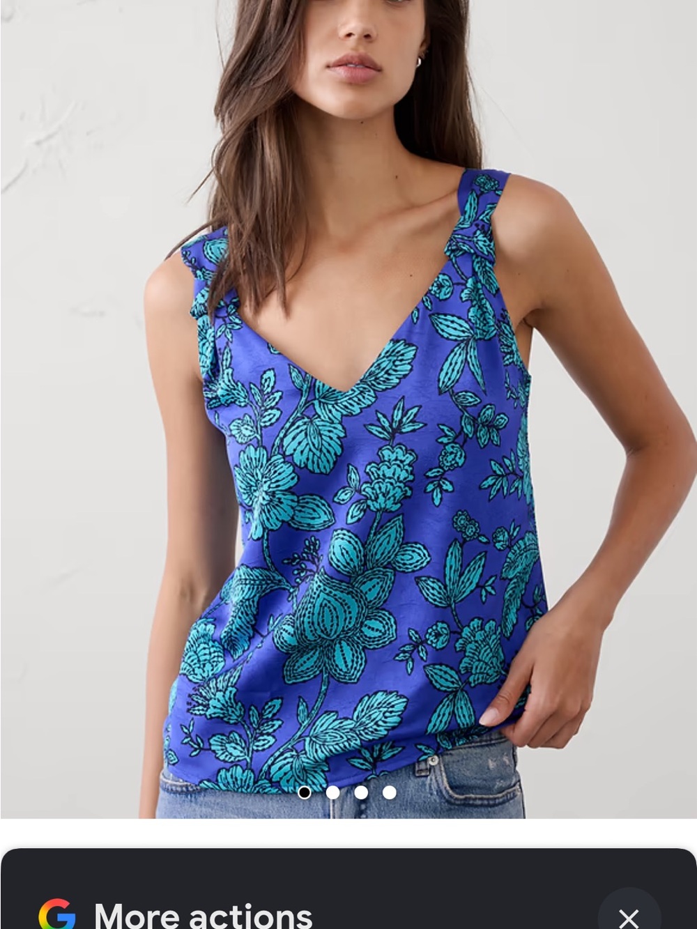 Banana Republic Factory Floral knotted v-neck top